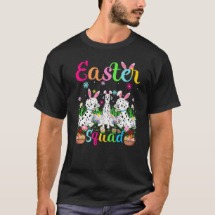 Camiseta Dog Bunny Ear Páscoa Esquadrão Dalmaciano