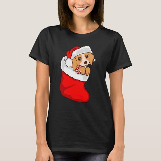 Camiseta Dog Christmas Lights Ugly ter Xmas (Frente)
