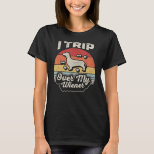 Camiseta Dog Dachshund Vintage Retro I Trip Over My Wiene