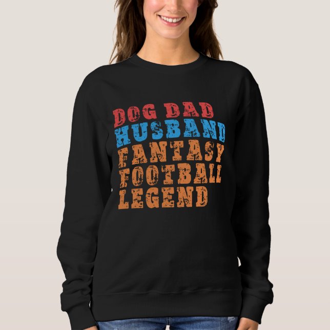 Camiseta Dog Dad Husband Fantasy Football Legend  Mens Retr (Frente)