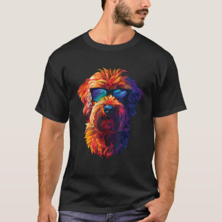 Camiseta Dog Dad Mom Cool Sunglasses Whoodle  for Men Women