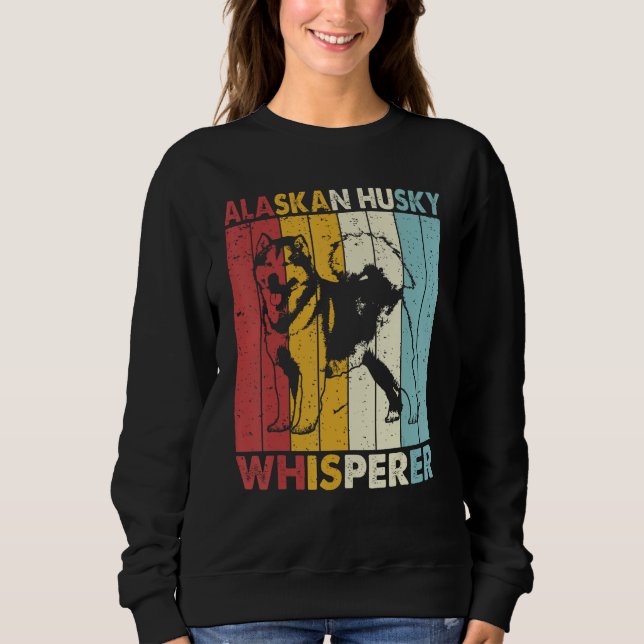 Camiseta Dog Dad Mom Whisperer  Vintage Alaskan Husky (Frente)