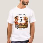 Camiseta Dog Dad Portrait Personalized Number Custom Design<br><div class="desc">Dog Dad Portrait Personalized Number Custom Design This ready-made custom design features a fun and modern layout created especially for proud dog dads. With five adorable dog portraits surrounding the center, this design highlights the customizable number to represent your beloved fur babies. Whether you have one dog or a whole...</div>