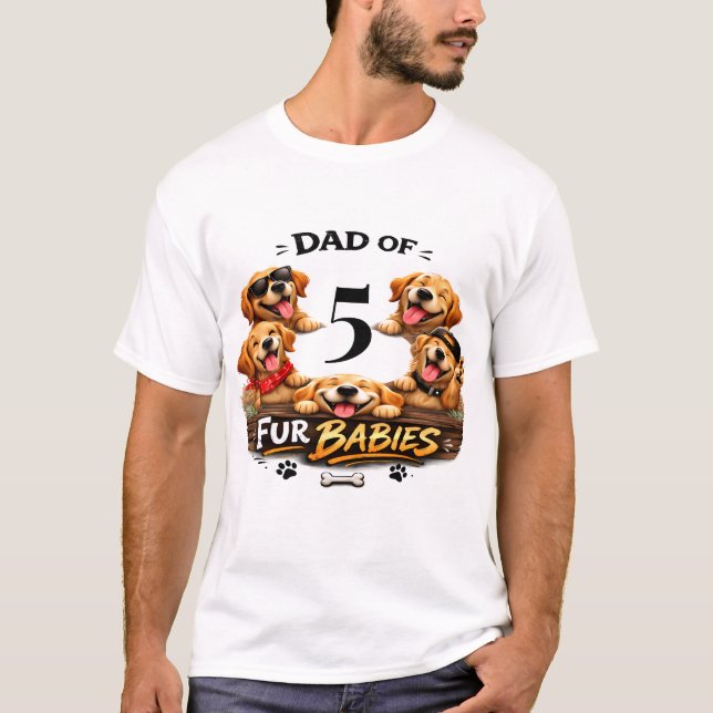 Camiseta Dog Dad Portrait Personalized Number Custom Design (Frente)
