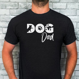 Camiseta Dog Dad - Silhueta de cachorro, pegadas