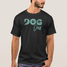 Camiseta Dog Dad - Verde Água - Silhueta de cachor