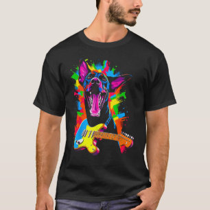 Camiseta Dog Doberman Pinscher Guitarist