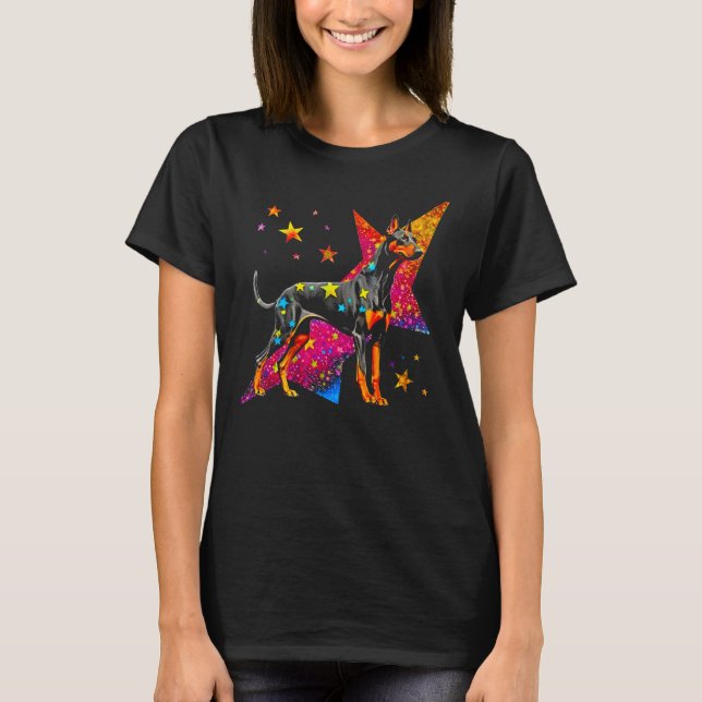 Camiseta Dog Doberman Pinscher Space Astrophysics (Frente)