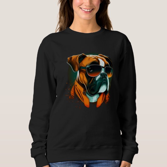 Camiseta Dog Face for Boxer and Sunglasses (Frente)