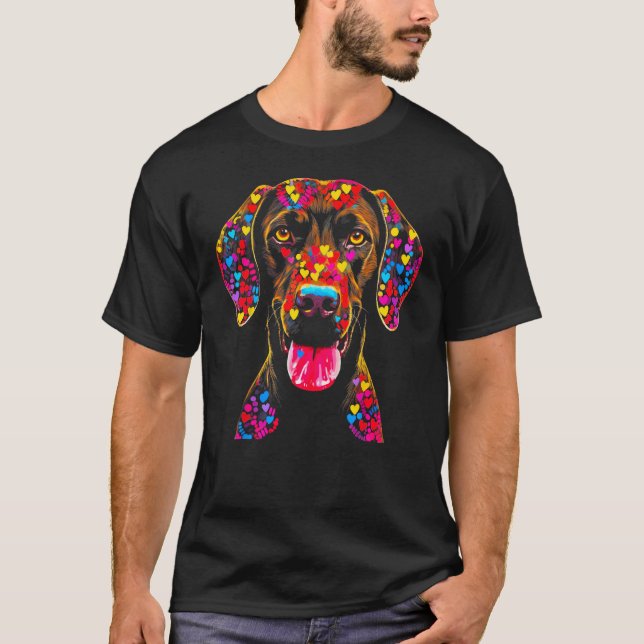 Camiseta Dog German Shorthaired Pointer Love Peace (Frente)