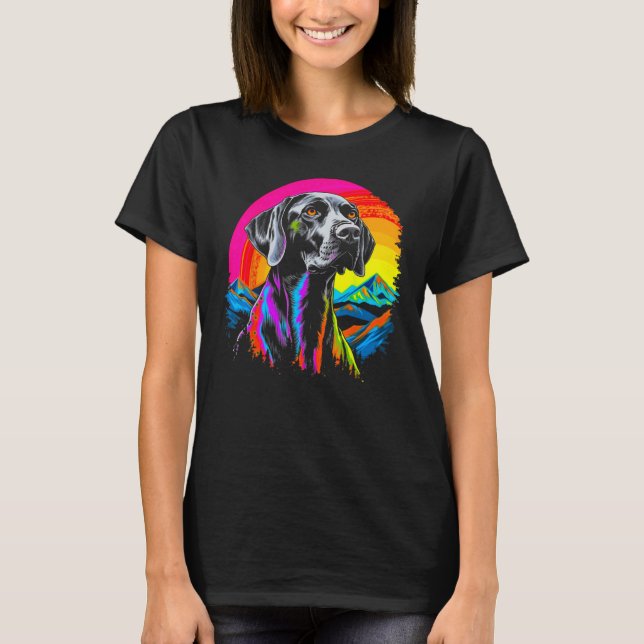 Camiseta Dog German Shorthaired Pointer Mountain Nature Sun (Frente)