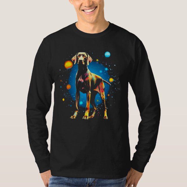 Camiseta Dog German Shorthaired Pointer Planet Space (Frente)
