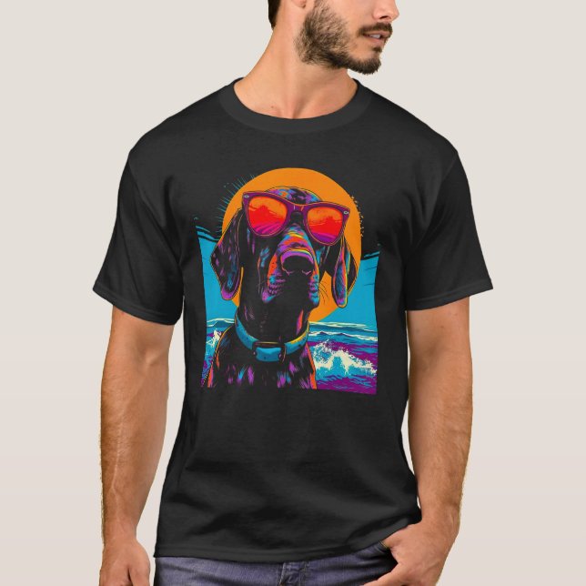 Camiseta Dog German Shorthaired Pointer Summer Party (Frente)