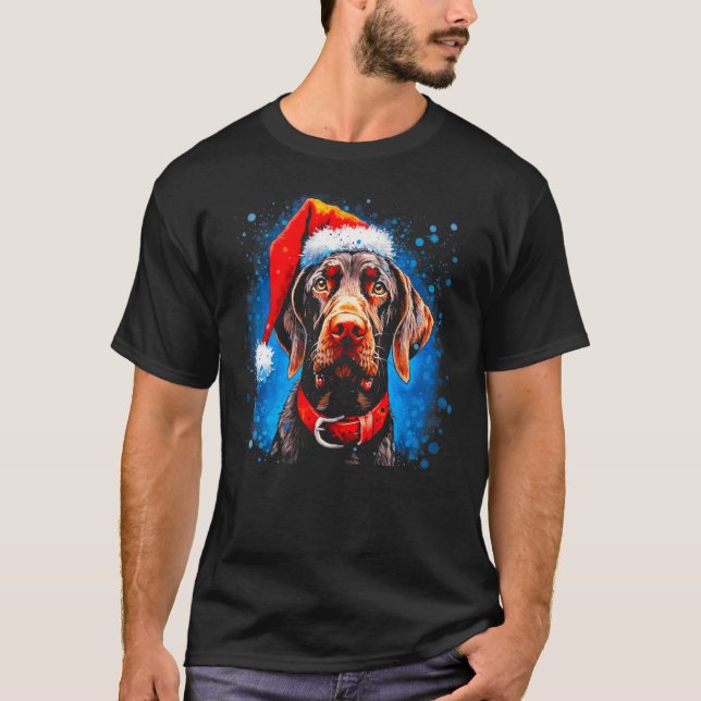 Camiseta Dog German Shorthaired Pointer Xmas (Frente)