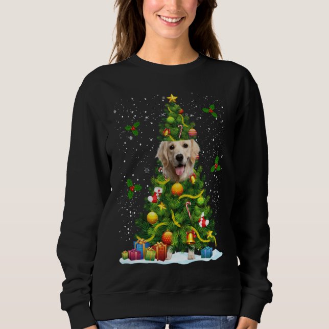 Camiseta Dog Golden Retriever Christmas Tree (Frente)