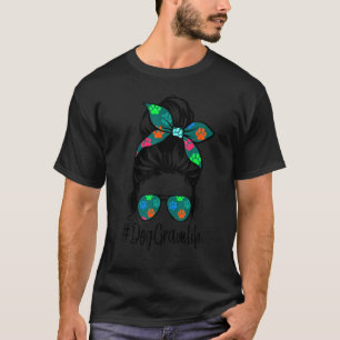 Camiseta Dog Gram Life Messaging Bun Hair Dia de as mães Wo