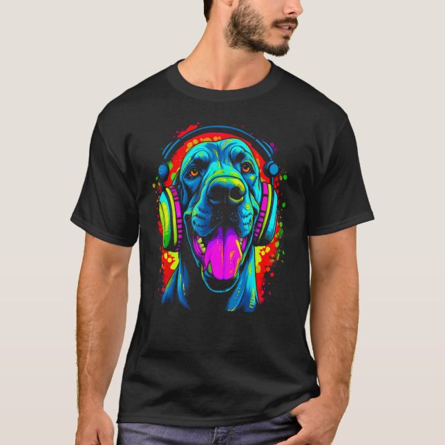 Camiseta Dog Great Dane DJ Festival (Frente)