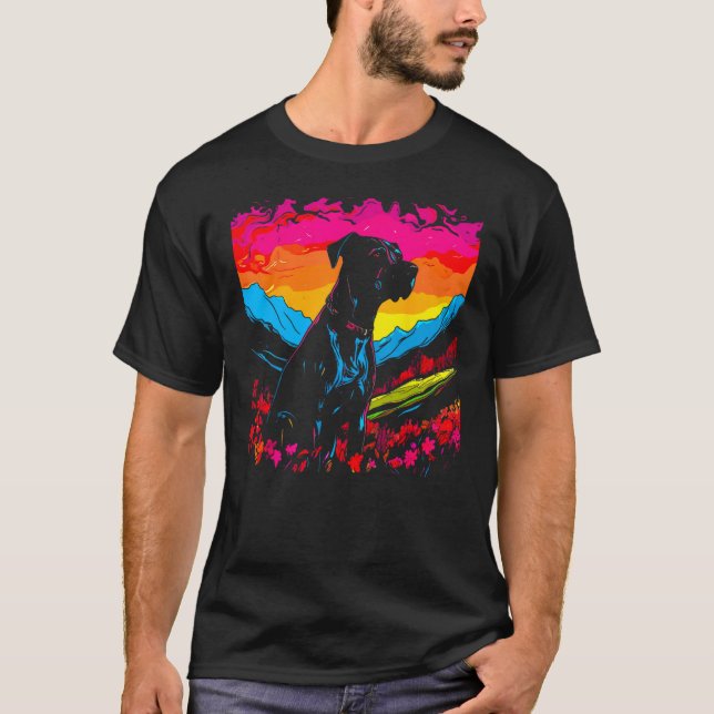 Camiseta Dog Great Dane Pop Art (Frente)
