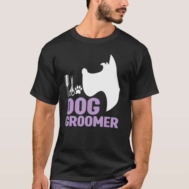 Camiseta Dog Groomer Pet Grooming Men Women (Frente)