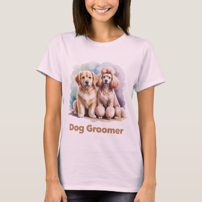 Camiseta Dog Groomer Watercolor (Frente)