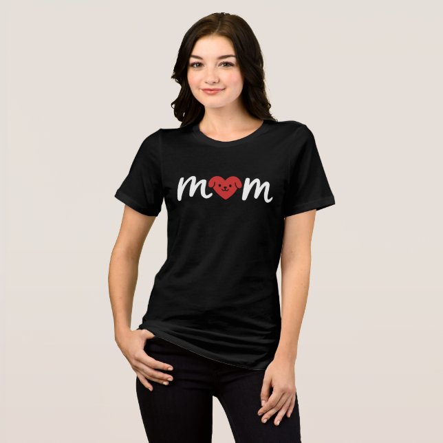 Camiseta Dog Heart Mom Minimalist Love (Frente Completa)
