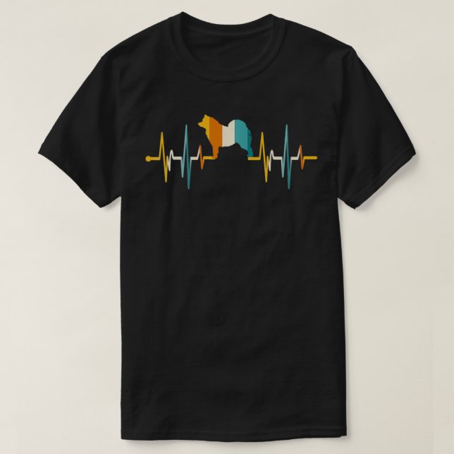 Camiseta Dog Heartbeat Retro Vintage Gift (Frente do Design)