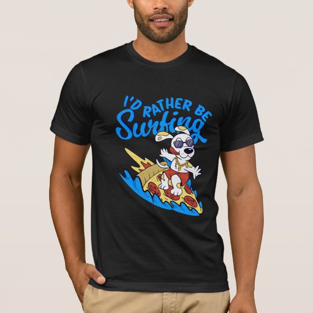 Camiseta Dog i 'd rather je surfing (Frente)