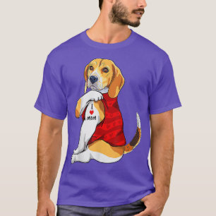 Camiseta Dog I Love Mom Tattoo Beagle Dog Lover Women Gifts