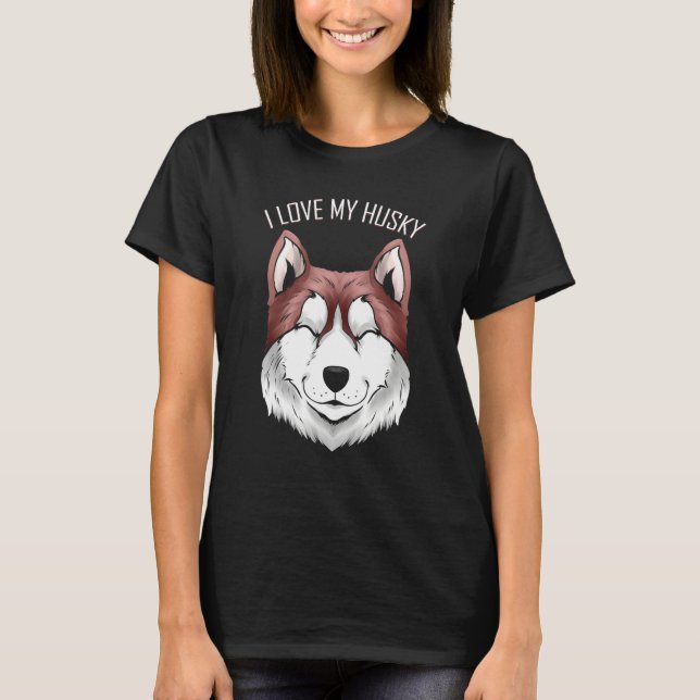Camiseta Dog   I Love My Husky (Frente)