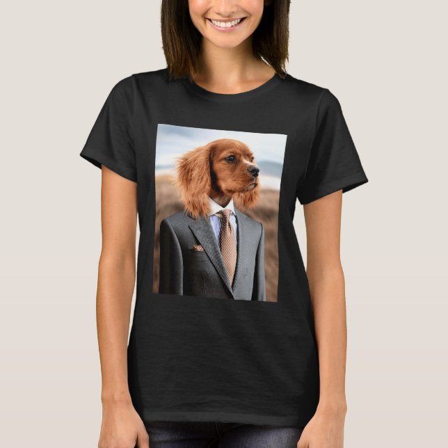 Camiseta Dog In Suit And Tie  English Cocker Spaniel Mbassp (Frente)