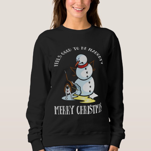 Camiseta Dog   It Feels Good To Be Naughty Snowman (Frente)