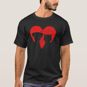 Camiseta Dog Love Heart Dia de os namorados Cat Amantes Bon