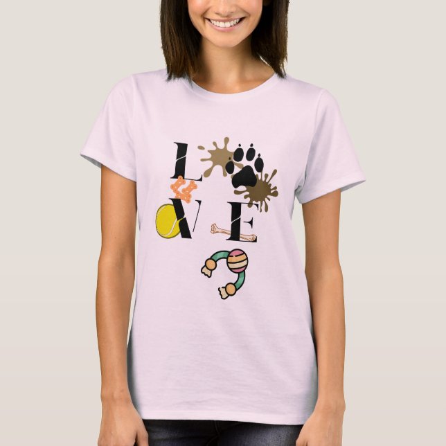 Camiseta "Dog Love", mulheres (Frente)