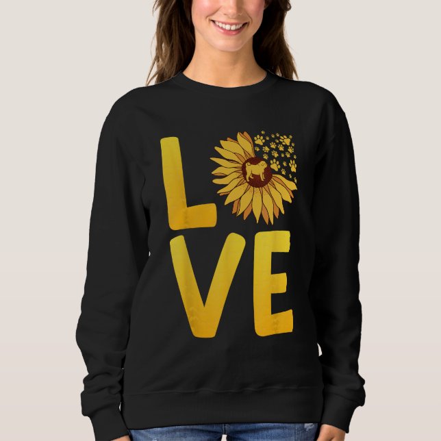 Camiseta Dog LOVE Spring Fan Dog  Doggie Sunflower Dog Mom (Frente)