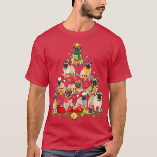 Camiseta Dog Lover Difts Pug Tree Natal Light228