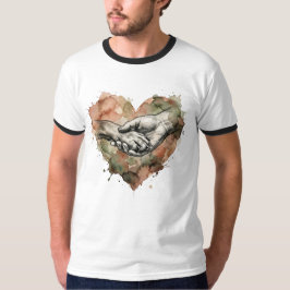 Camiseta Dog Lover Human Animal Bond Watercolor Heart