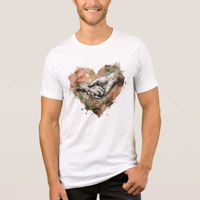 Camiseta Dog Lover Human Animal Bond Watercolor Heart (Frente)