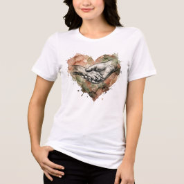 Camiseta Dog Lover Human Animal Bond Watercolor Heart