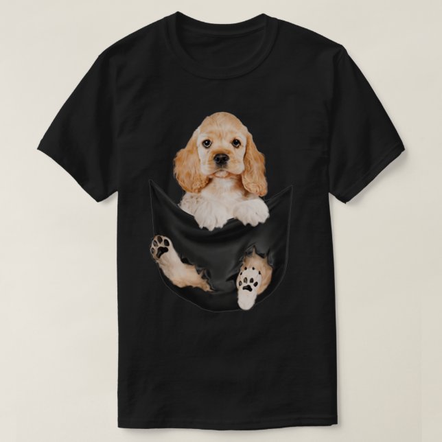 Camiseta Dog Lovers Gifts Cocker spaniel In Pocket Funny Do (Frente do Design)