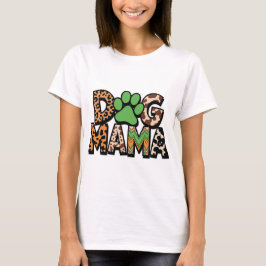 Camiseta Dog Mama – Animal Print Paw Print Design for Dog