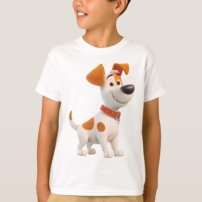 Camiseta Dog Mascot – Cute Cartoon Puppy Kids  (Frente)