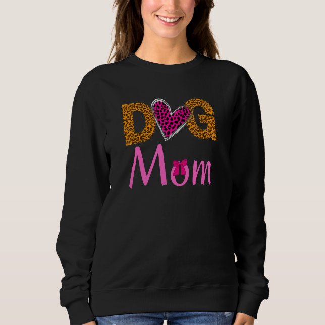 Camiseta Dog Mom Leopard Print/Trending Dog Lover (Frente)