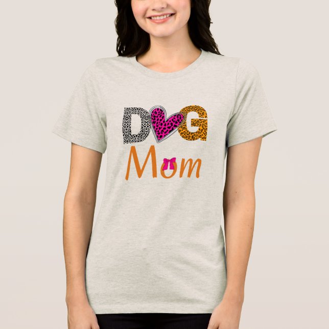 Camiseta Dog Mom Leopard Print/Trending Dog  Lover Gift (Frente)