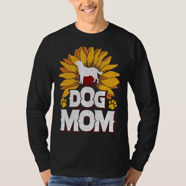 Camiseta Dog Mom Sunflowers Dog  Dog fan Doggie Dogs Mom (Frente)