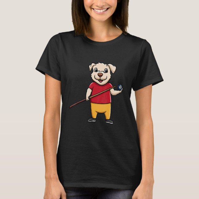 Camiseta Dog Owner Billiard Ball Snooker Pool Player Paw Lo (Frente)