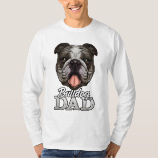Camiseta Dog Papa Bulldog Pai Oferta para o Inglês