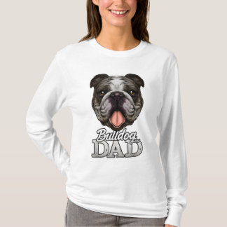 Camiseta Dog Papa Bulldog Pai Oferta para o Inglês