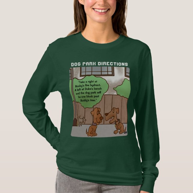Camiseta Dog Park Diretions Women's Long Sleeve (Frente)