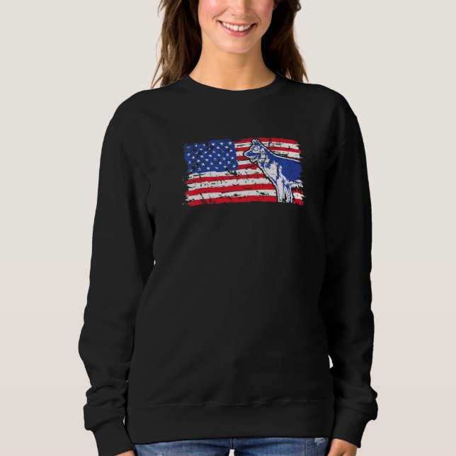 Camiseta Dog Patriotic German Shepherd American Flag   (Frente)