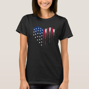 Camiseta Dog Paw Heart American Flag Feliz 4 De Julho